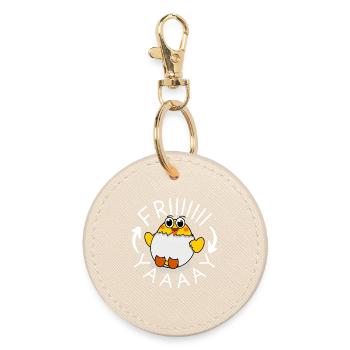 Friday - Round Keyring - oyster - Front