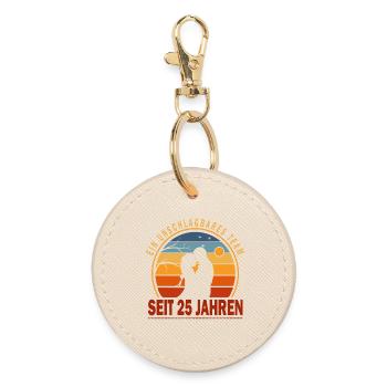 25 Jahre Beziehung Jahrestag Hochzeitstag - Runder Schlüsselanhänger - Auster - Vorne