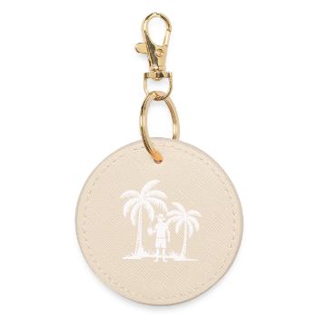 Tropical leisure moment on beach - Round Keyring - oyster - Front