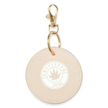 Amsterdam Weed 2026 - Round Keyring - oyster - Front