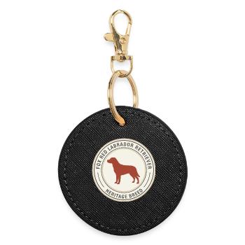 Labrador Retriever Emblem Design - Round Keyring - black - Front