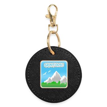 Grintovec comme alpiniste - Porte-clés rond - noir - Devant