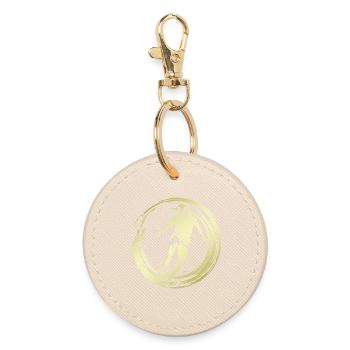 Soccer Soccer Player Silhouette - Round Keyring - oyster - Front