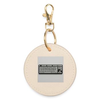 Minimalist Tastatur  - Runder Schlüsselanhänger - Auster - Vorne
