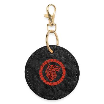 Emblème viking du loup rouge - Porte-clés rond - noir - Devant