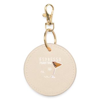 Retro Espresso Martini Vibes - Vintage Kunst - Runder Schlüsselanhänger - Auster - Vorne
