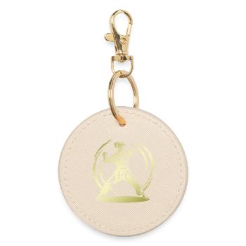 Karate Silhouette Fighter - Round Keyring - oyster - Front