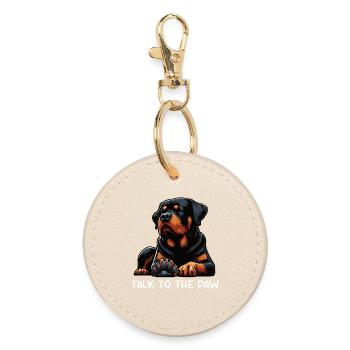 Parlez à la patte Rottweiler Propriétaire du rottweiler - Porte-clés rond - huître - Devant