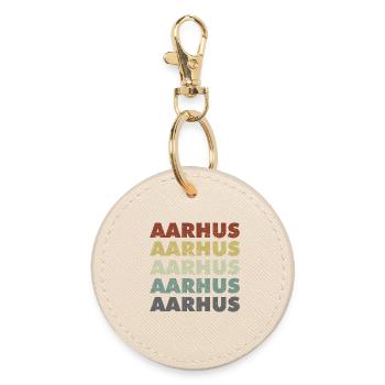 Aarhus - Denmark - Denmark - Scandinavia - Round Keyring - oyster - Front
