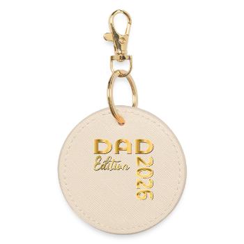 DAD 2026 BABY ANNOUNCEMENT - Round Keyring - oyster - Front