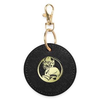 Silhouette de football américain - Porte-clés rond - noir - Devant