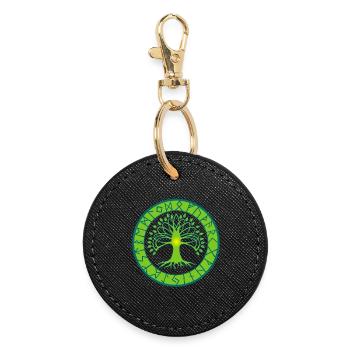 Arbre de vie runique  - Porte-clés rond - noir - Devant