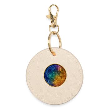 Kosmischer Regenbogenkreis - Runder Schlüsselanhänger - Auster - Vorne