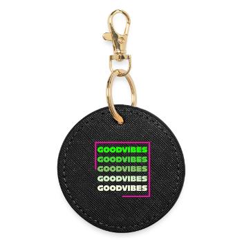 Ondes positives - Porte-clés rond - noir - Devant