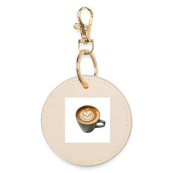 Latte Heart Art Mug Design - Porte-clés rond - huître - Devant