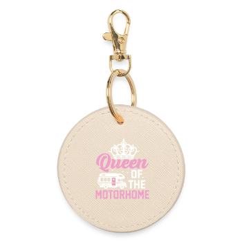 queen of the motorhome - Round Keyring - oyster - Front
