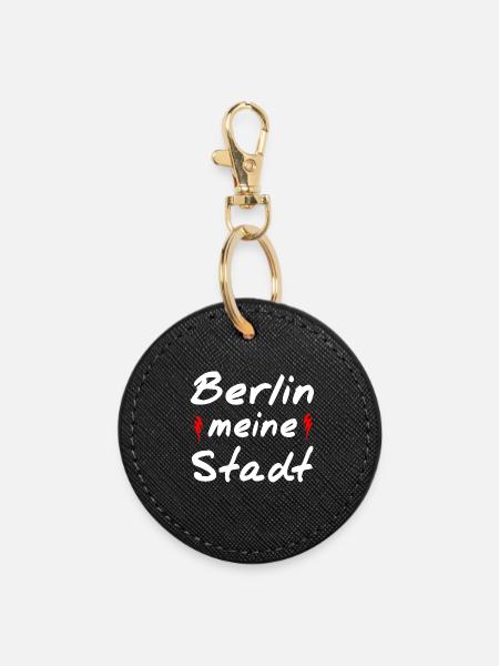 Berlin - Runder Schlüsselanhänger - Schwarz