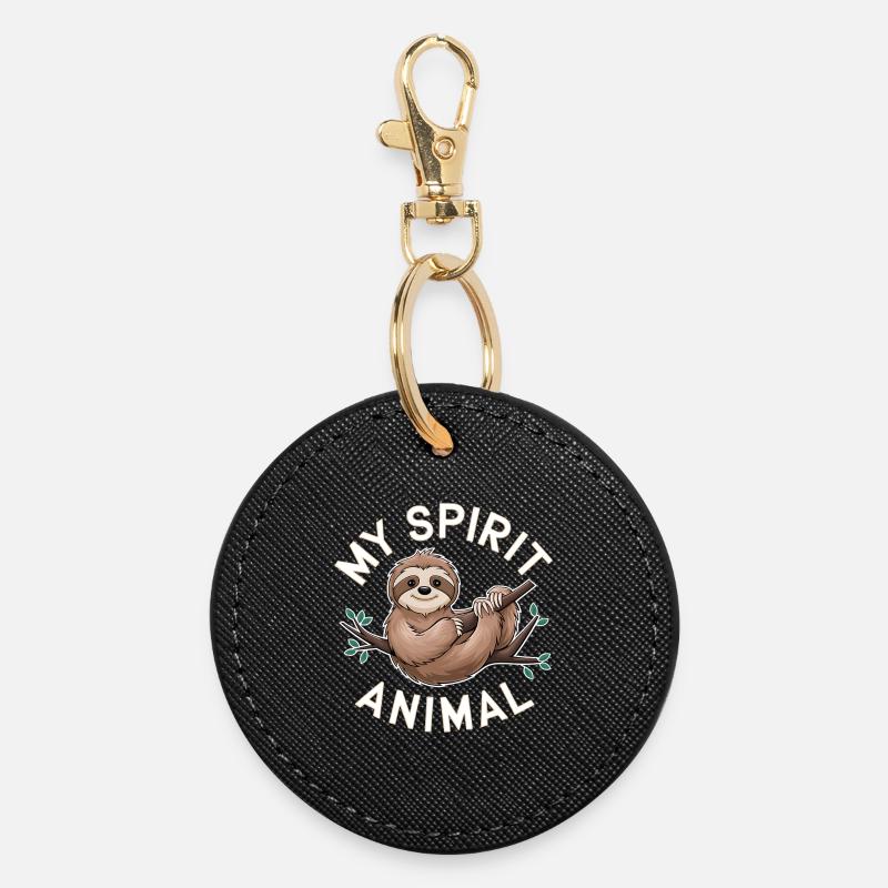 My Spirit Sloth - Porte-clés rond - noir