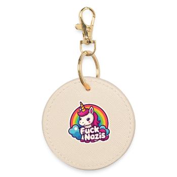 Licorne contre les nazis Licorne arc-en-ciel - Porte-clés rond - huître - Devant