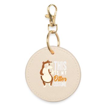 Otter Costume Funny Sea Otter Cartoon - Round Keyring - oyster - Front