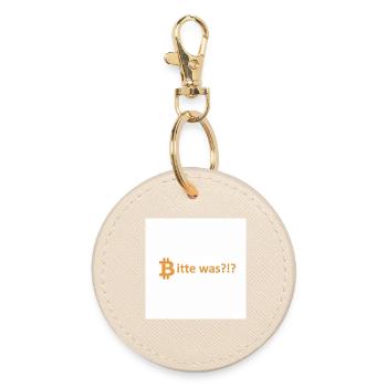Bitte was?!? Bitcoin Orange - Runder Schlüsselanhänger - Auster - Vorne