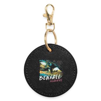 Benagil Cave Algarve colorful illustration - Round Keyring - black - Front