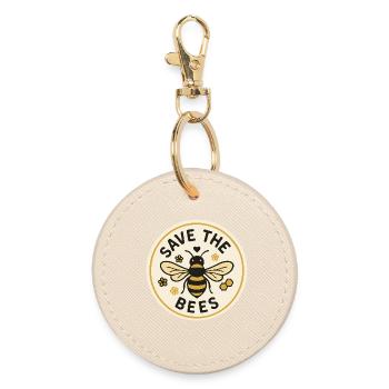 Save the Bees Natur Bienenmotiv - Runder Schlüsselanhänger - Auster - Vorne