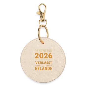 Rentnerin 2026 Echte Legende verlässt das Gelände - Runder Schlüsselanhänger - Auster - Vorne
