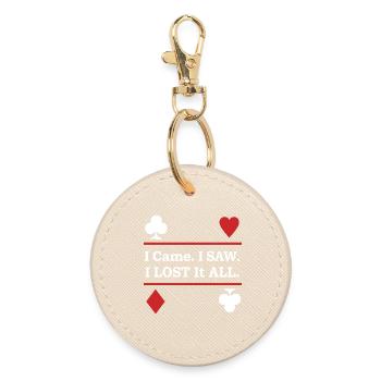 Je suis venu. J’ai vu. J’ai tout perdu – Jouer aux cartes - Porte-clés rond - huître - Devant