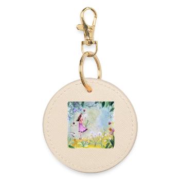 Elfe au royaume des fleurs - Porte-clés rond - huître - Devant
