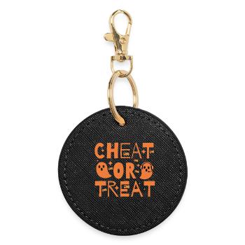 Cheat or Treat – Halloween pour les fantômes de joueurs - Porte-clés rond - noir - Devant