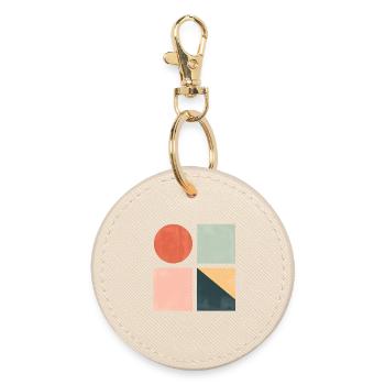 Minimalistische geometrische Formen — Moderne abstrakte Kunst - Runder Schlüsselanhänger - Auster - Vorne