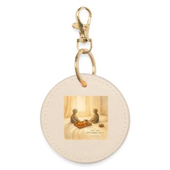 Morning Peace Breakfast Tray - Round Keyring - oyster - Front
