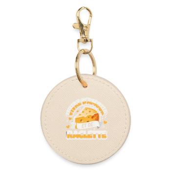 Vivre d'amour Et De Raclette Cadeau Drôle - Porte-clés rond - huître - Devant