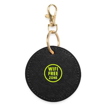 Zone sans Wi-Fi Neon Circle - Porte-clés rond - noir - Devant