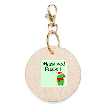 CHRISTMAS BREAK PICKLE SANTA CLAUS - Round Keyring - oyster - Front