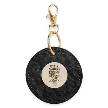Not morning, just coffee - Round Keyring - black - Front