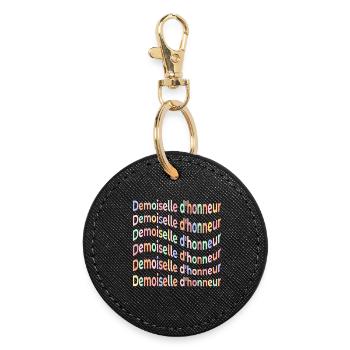 Bridesmaid Friends Bride - Round Keyring - black - Front