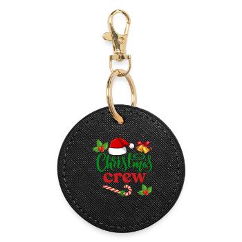 Équipage de Noël - Porte-clés rond - noir - Devant