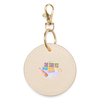 She said yes JGA - Round Keyring - oyster - Front