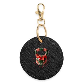 Kettlebell – Das beste Überraschungsgeschenk - Runder Schlüsselanhänger - Schwarz - Vorne