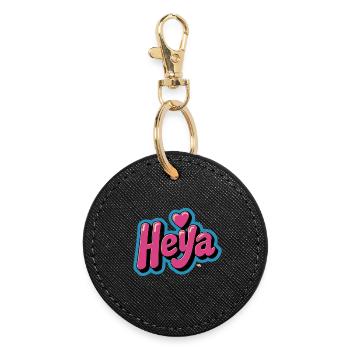 Heya Heart Bubble - Round Keyring - black - Front