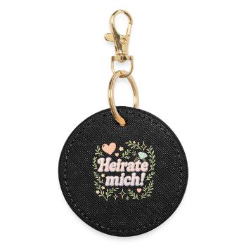 Marry Me / Design de déclaration - Porte-clés rond - noir - Devant