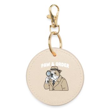 Détective Paw & Order Bulldog - Porte-clés rond - huître - Devant