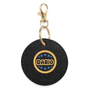 First name Dario - Round Keyring - black - Front