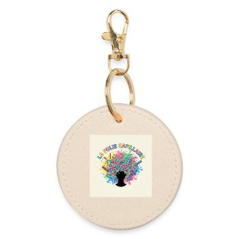 The Colorful Hair Madness - Round Keyring - oyster - Front