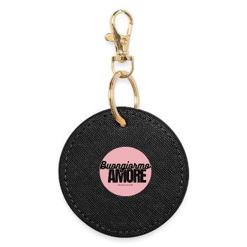 Buongiorno Amore Pink Circle - Runder Schlüsselanhänger - Schwarz - Vorne