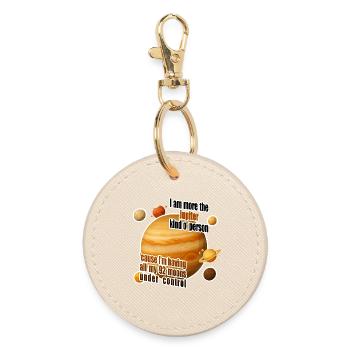 I am more the Jupiter kind o' person - Round Keyring - oyster - Front