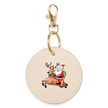Babbo Natale - Santa Claus Merry Christmas - Round Keyring - oyster - Front