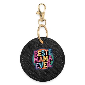 Best Mom Ever - Round Keyring - black - Front